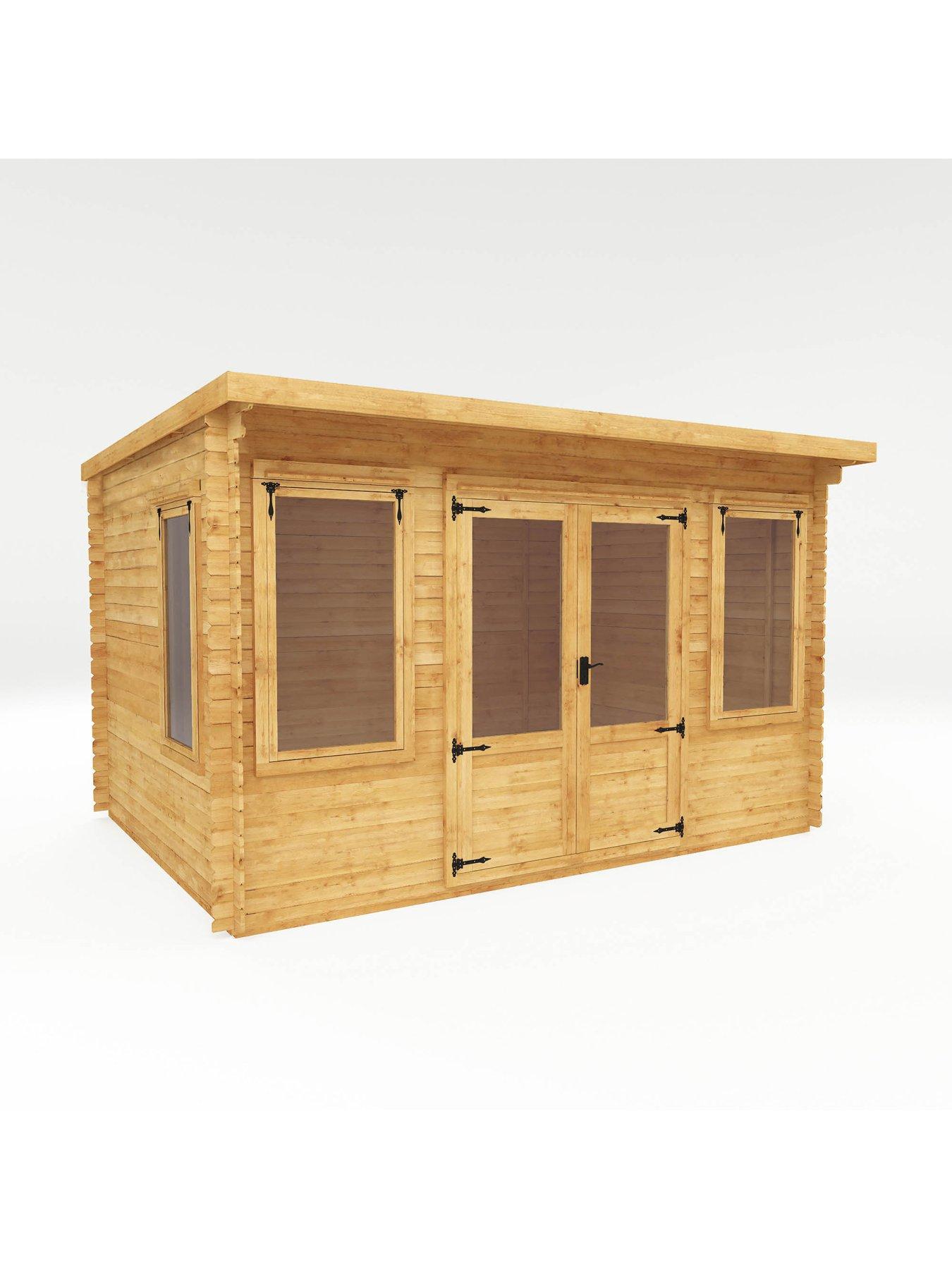 Image 2 of 6 of MERCIA 4m x 3m Pent 19mm Log Cabin - PEFC Certified