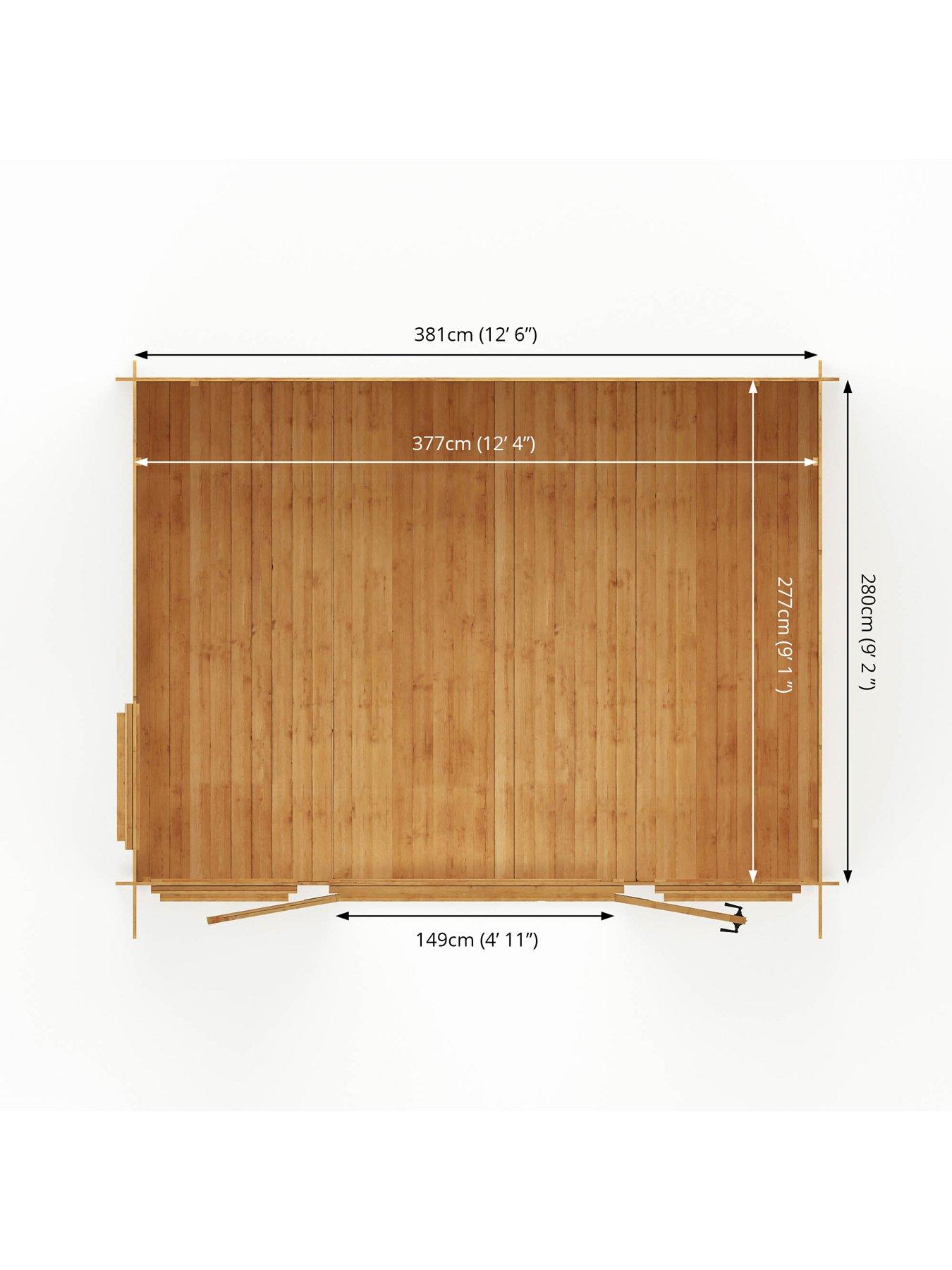 Image 6 of 6 of MERCIA 4m x 3m Pent 19mm Log Cabin - PEFC Certified
