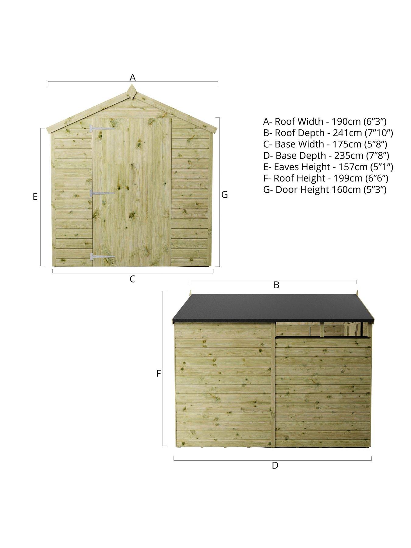 Image 5 of 6 of MERCIA 8 x 6 Shiplap Security Apex - PEFC Certified