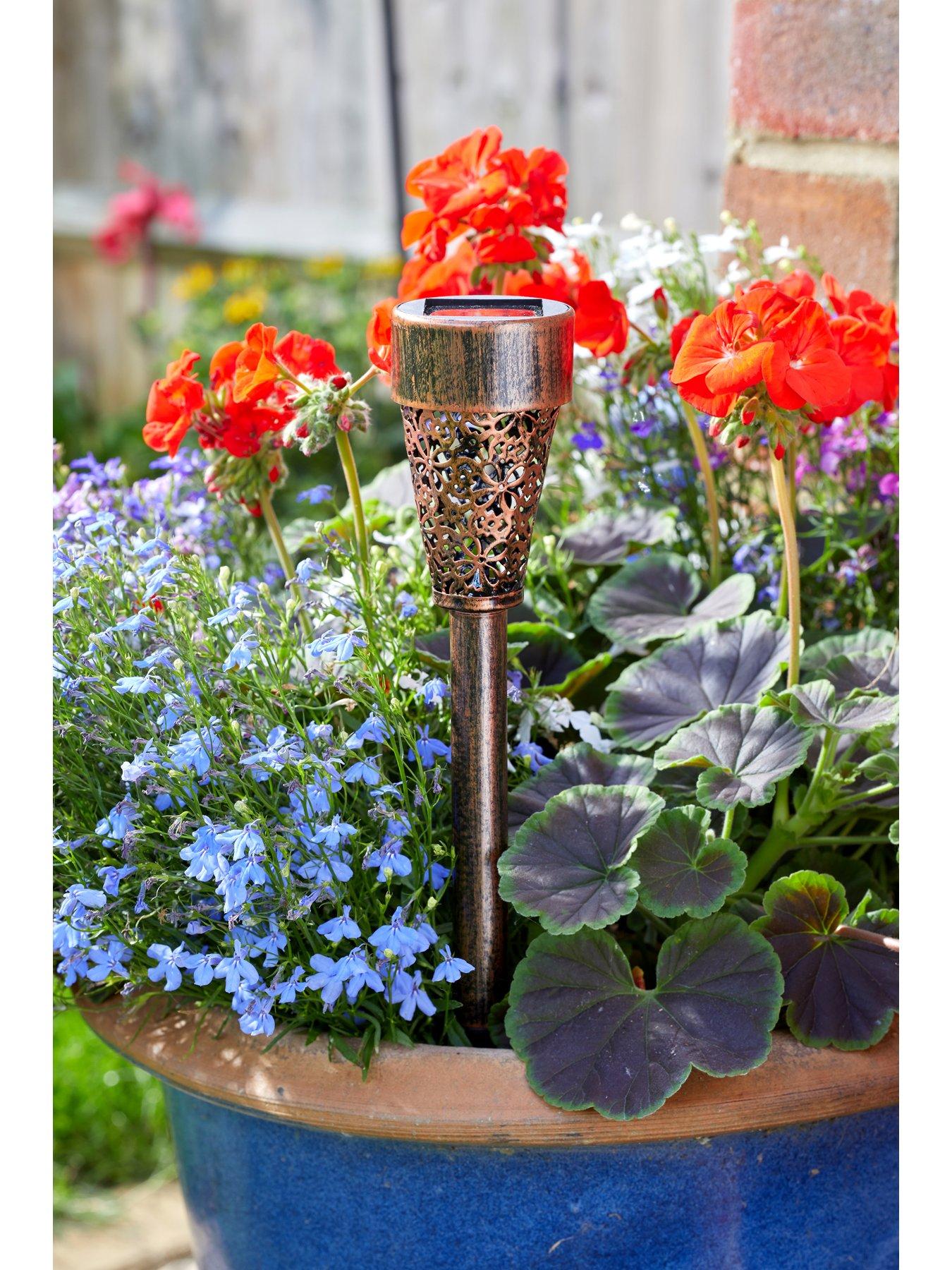 Image 2 of 3 of Smart Solar Damasque Stake Light Bronze, 4pk