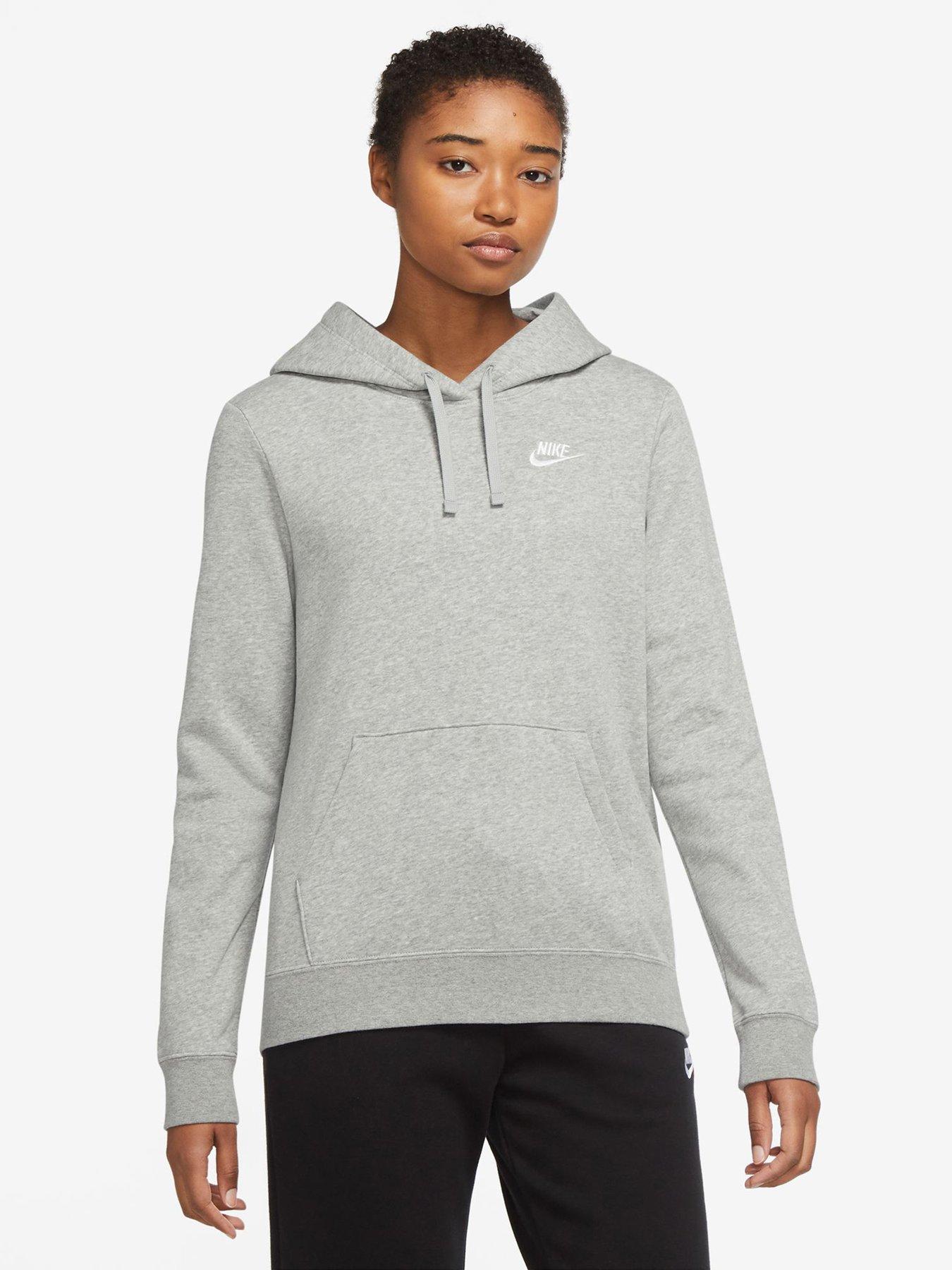 Nike NSW Club Fleece Overhead Hoodie - Dark Grey Heather