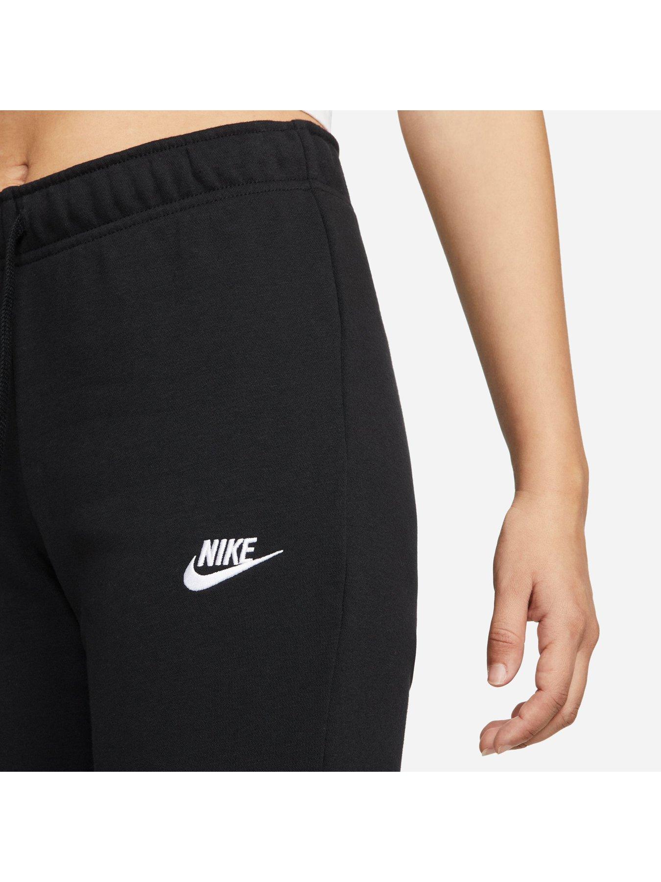 Nike NSW Club Fleece Mid Rise Tight Joggers Black White littlewoods