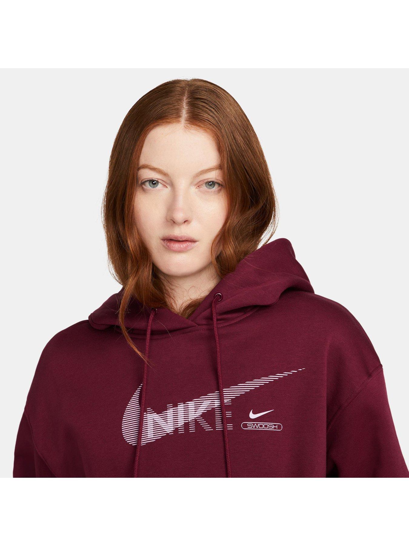 Dark red nike hoodie sale