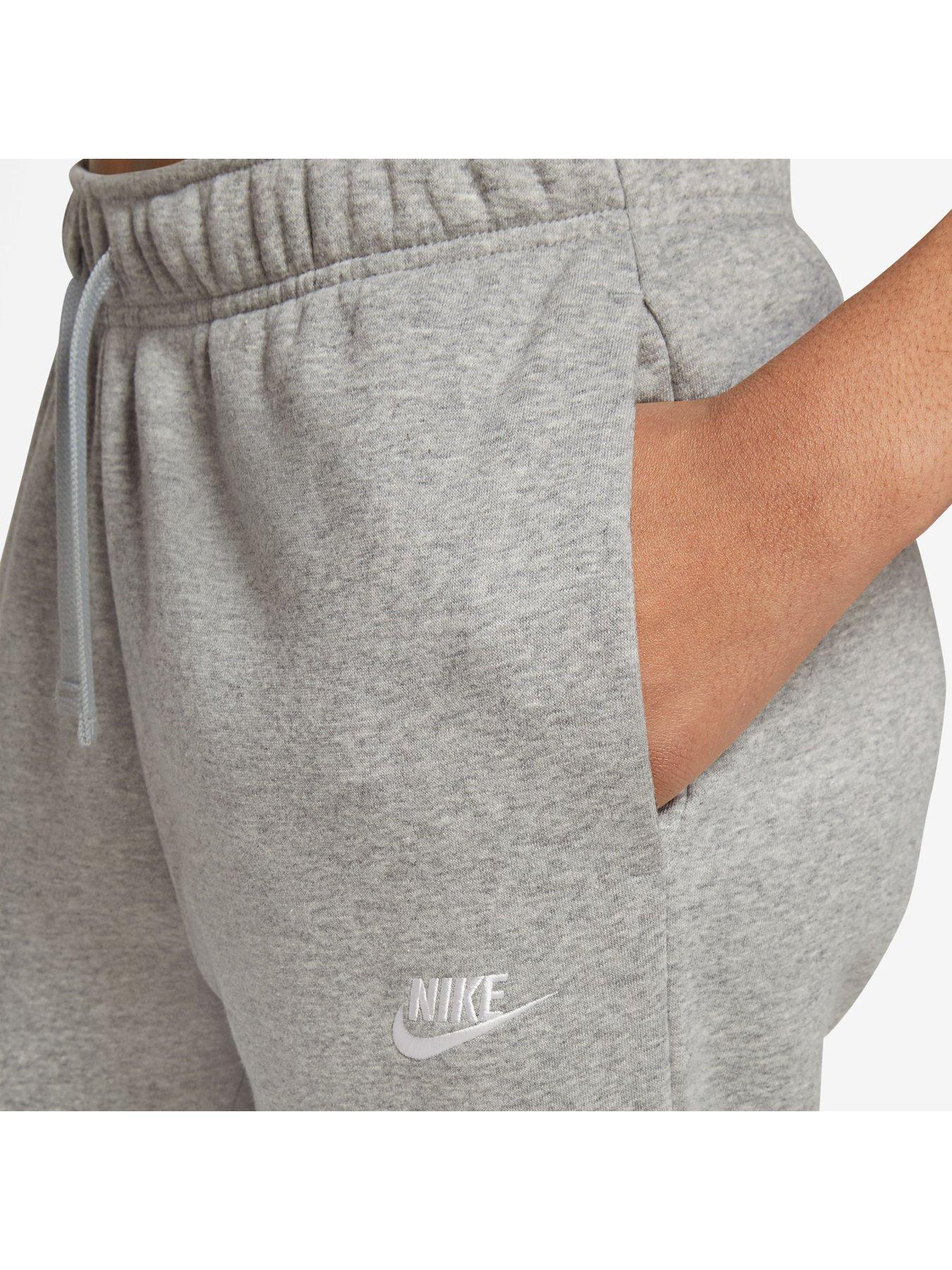 Nike Sportswear Women's Club Fleece Mid-Rise Oversized Sweatpants Dark Grey  Heather / White