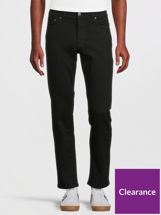 front image of jack-jones-mike-regular-tapered-fit-jeans-black