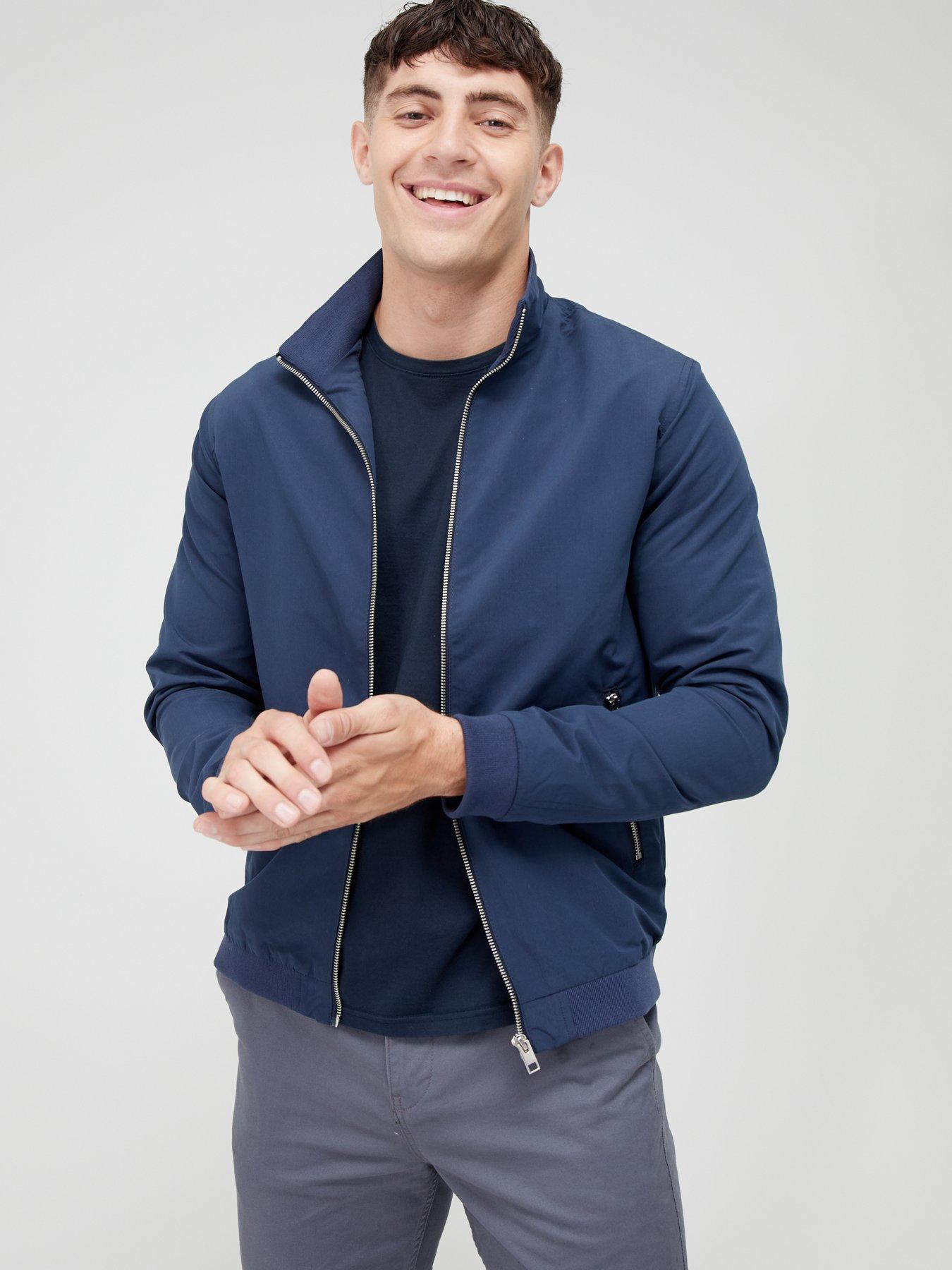 Jack & Jones Rush Harrington Jacket - Navy Blazer | littlewoods.com