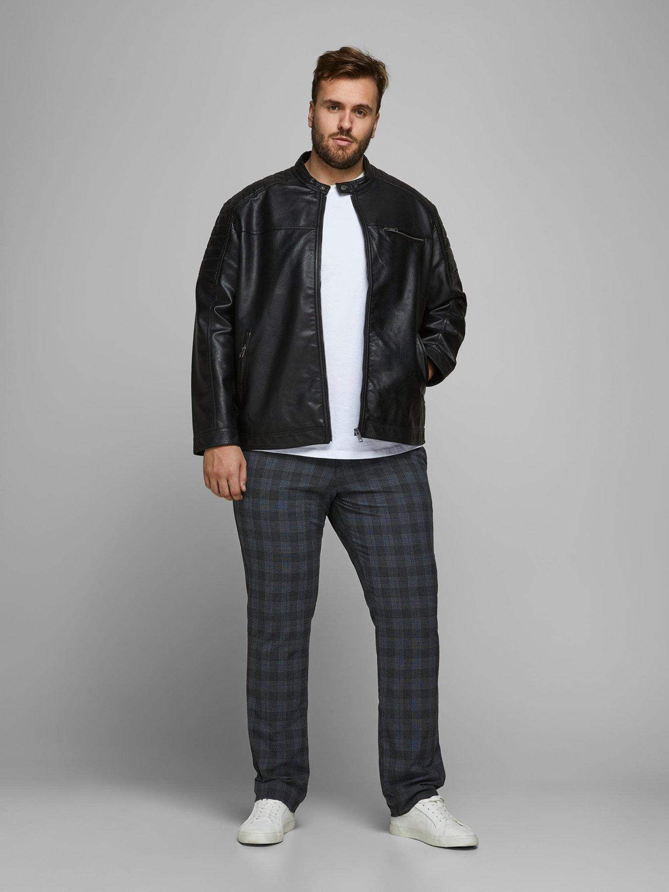 Jack and jones hot sale black leather jacket