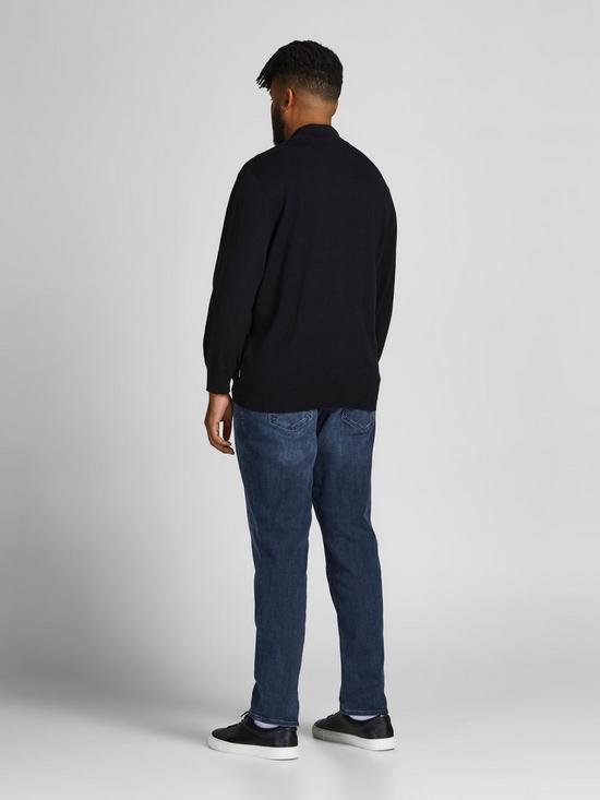 stillFront image of jack-jones-plus-glenn-slim-fit-jeans-dark-wash