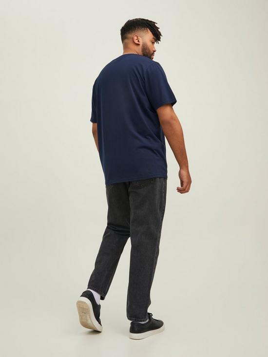 stillFront image of jack-jones-plus-mike-regular-tapered-fit-jeans-dark-grey