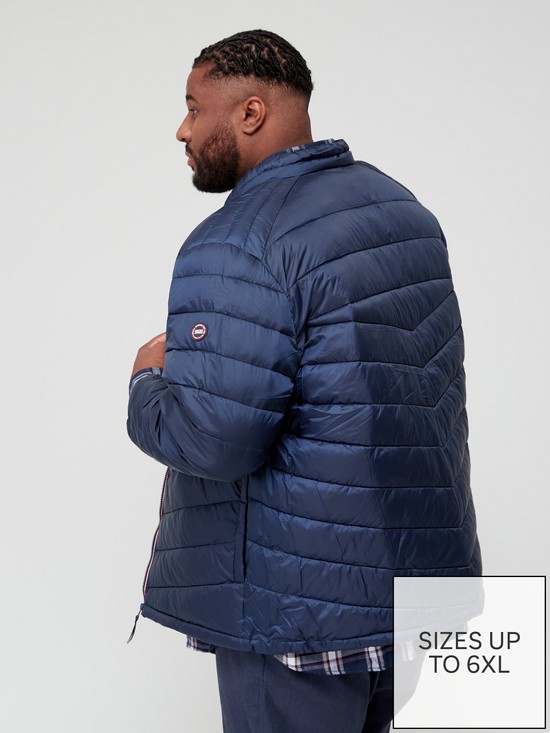 stillFront image of jack-jones-plus-padded-zip-through-jacket-navy-blazer