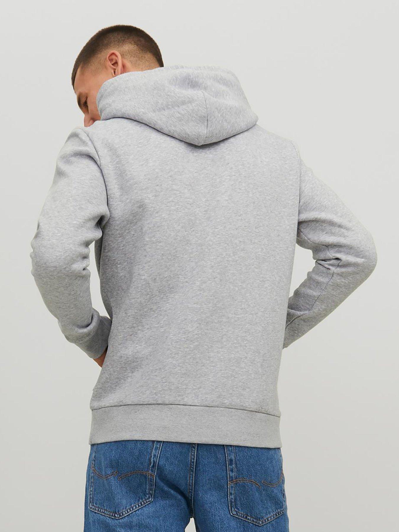 Jack & Jones Jack & Jones Large Logo Overhead Hoodie - Light Grey ...