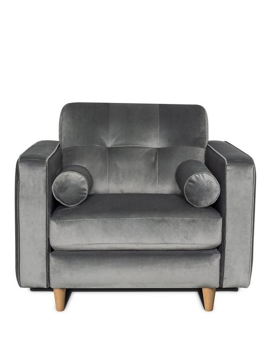 front image of heaton-fabric-armchair-grey