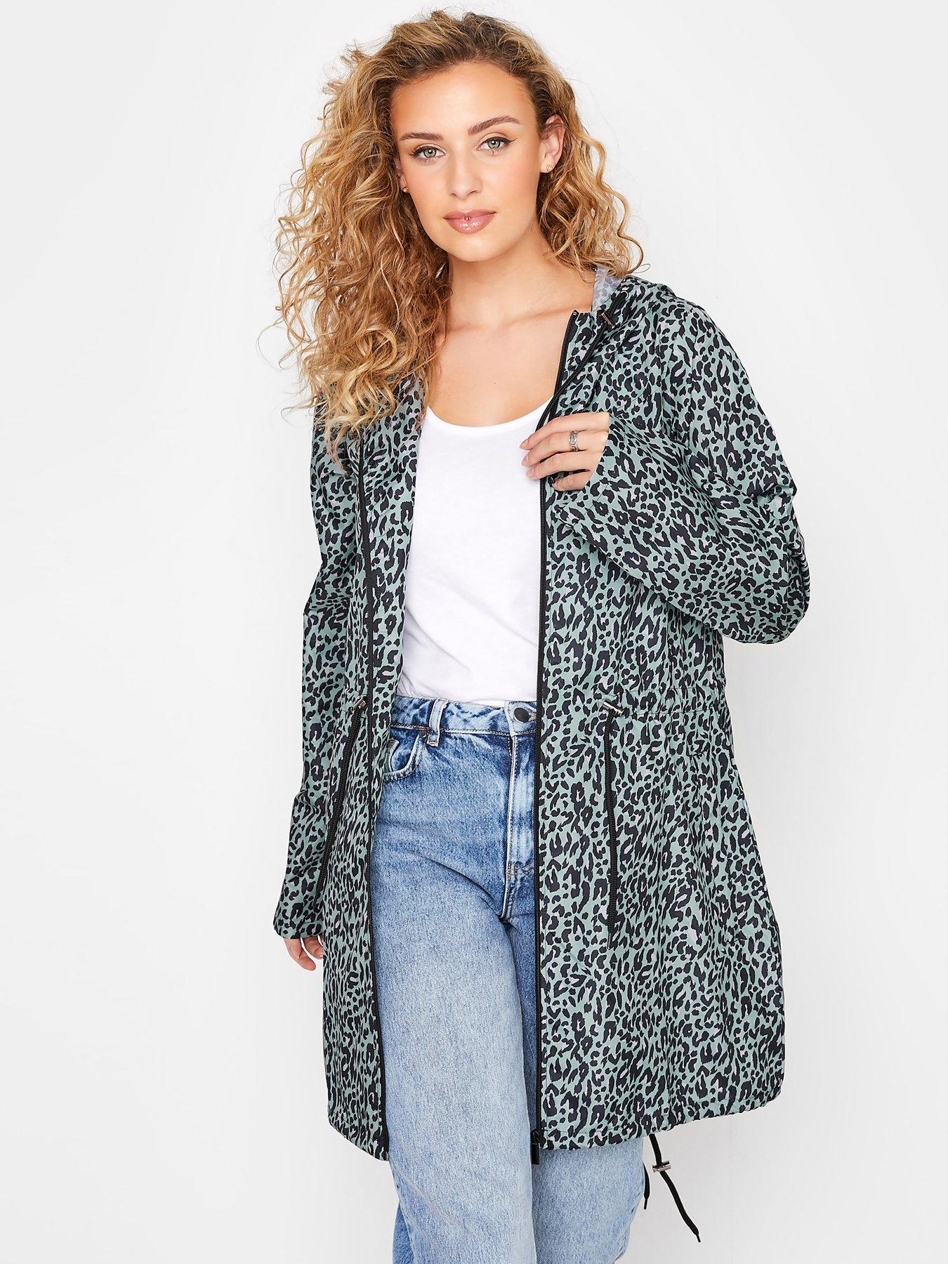  image of long-tall-sally-animal-print-parka-green