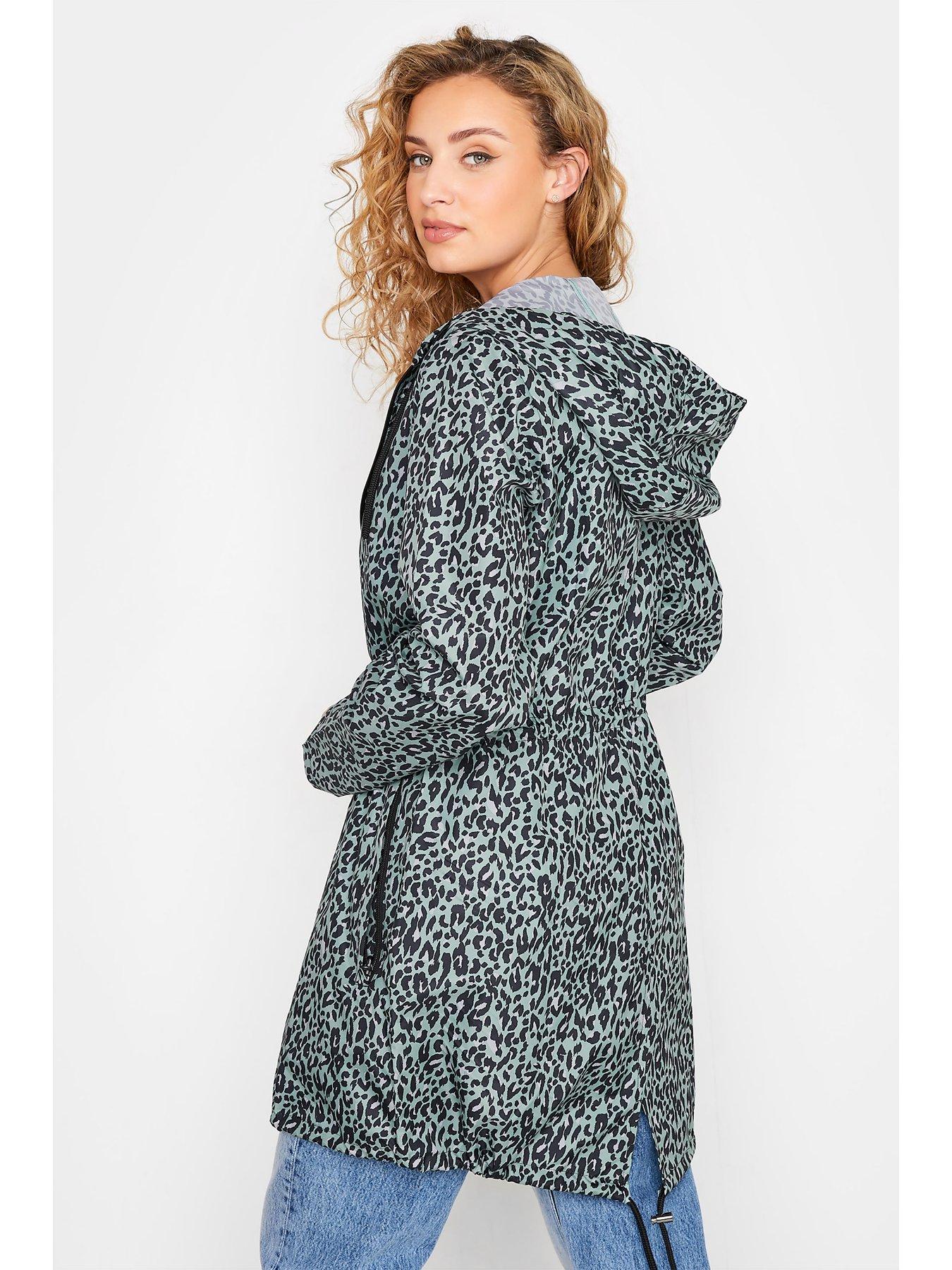  image of long-tall-sally-animal-print-parka-green
