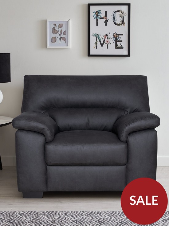 front image of very-home-danielle-faux-leather-armchair-black