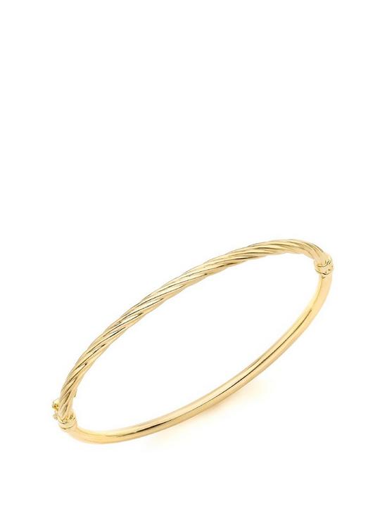 front image of love-gold-9ct-yellow-gold-3mm-half-twist-bangle