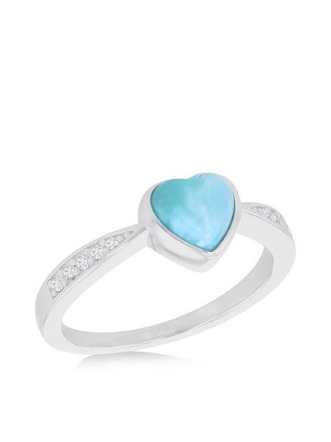 the-love-silver-collection-sterling-silver-rhodium-plated-cubic-zirconia-and-larimar-heart-tapered-shoulder-ring