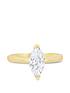  image of love-gold-9ct-yellow-gold-5mm-x-11mm-cz-marquise-solitaire-ring