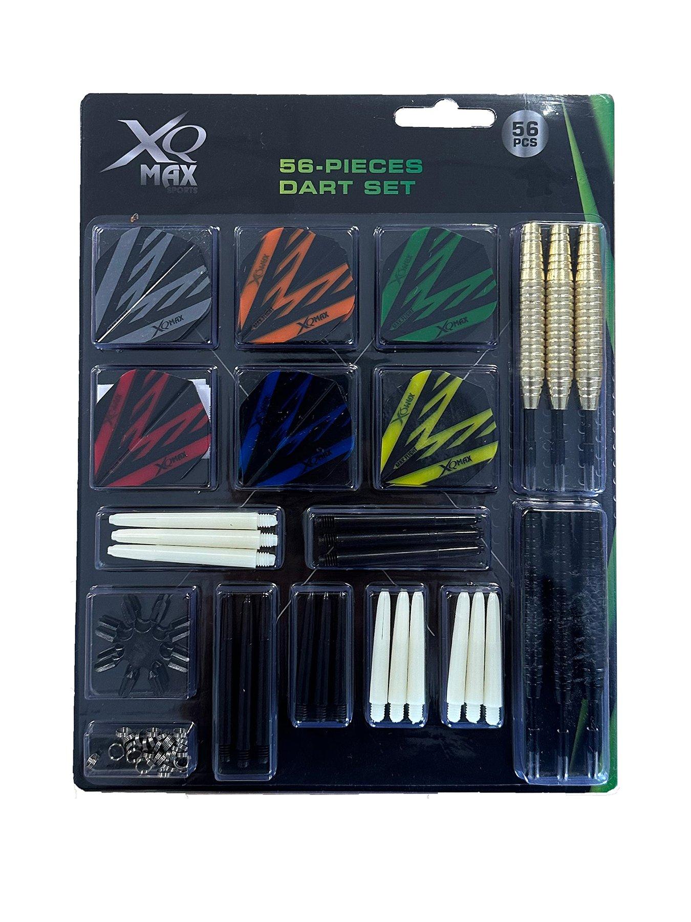 XQ Max 56 Piece Darts Accessory Kit - Includes 2 Sets of Brass Barrels, 6 Sets of Nylon Shafts, 6 Sets of Flights, Flight Protector, 32 O-Rings