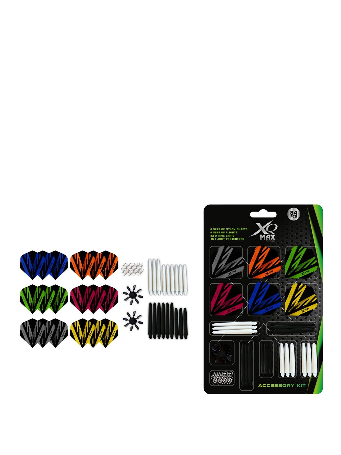 XQ Max 84 Piece Darts Accessory Kit - Includes 6 Sets of Nylon Shafts, 6 Sets of Flights, Flight Protector, 32 O-Rings