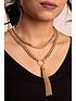  image of kate-thornton-gold-chunky-layered-tassel-necklace-set