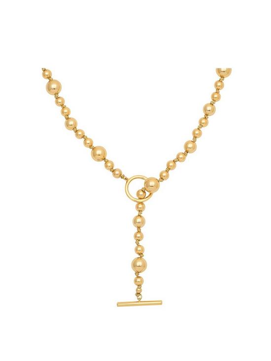 front image of kate-thornton-gold-artisan-ball-necklace