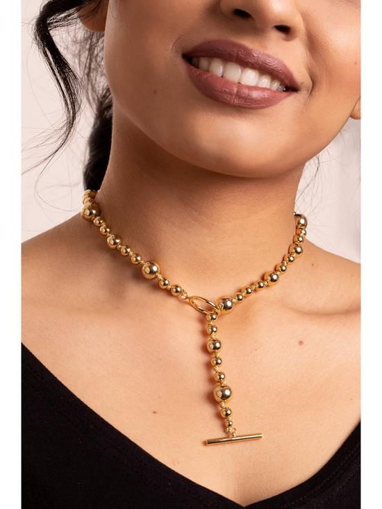 stillFront image of kate-thornton-gold-artisan-ball-necklace