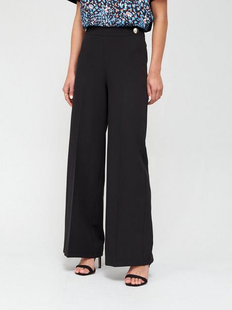 v-by-very-button-detail-wide-leg-trouser-black