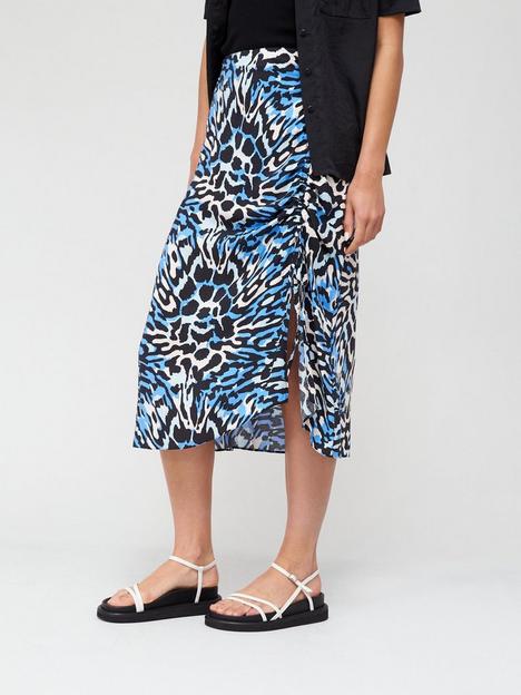 v-by-very-ruched-front-printed-midi-skirt-blue-animal