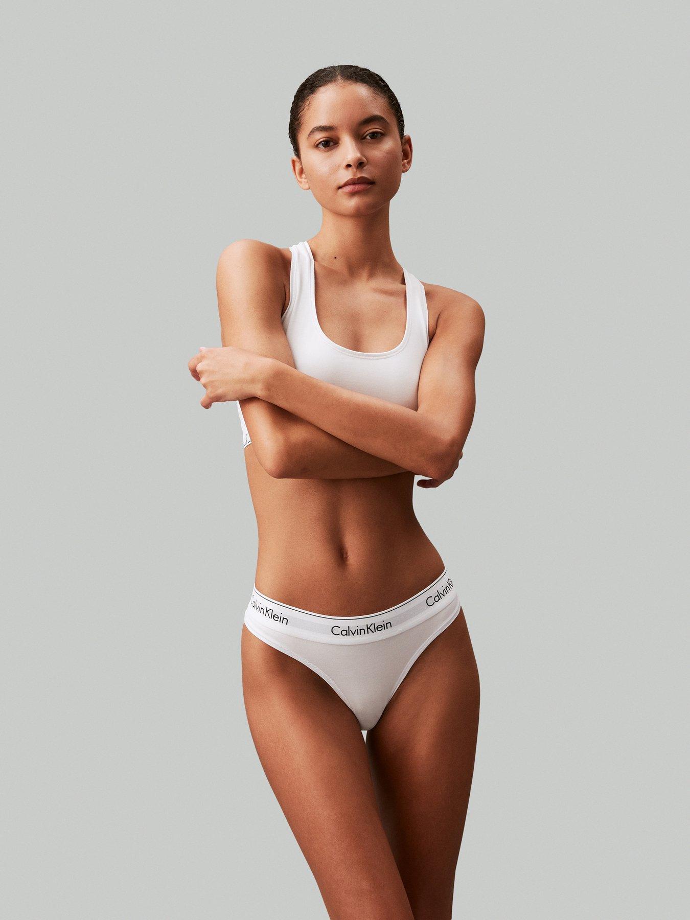 undefined Modern Cotton Thong - White