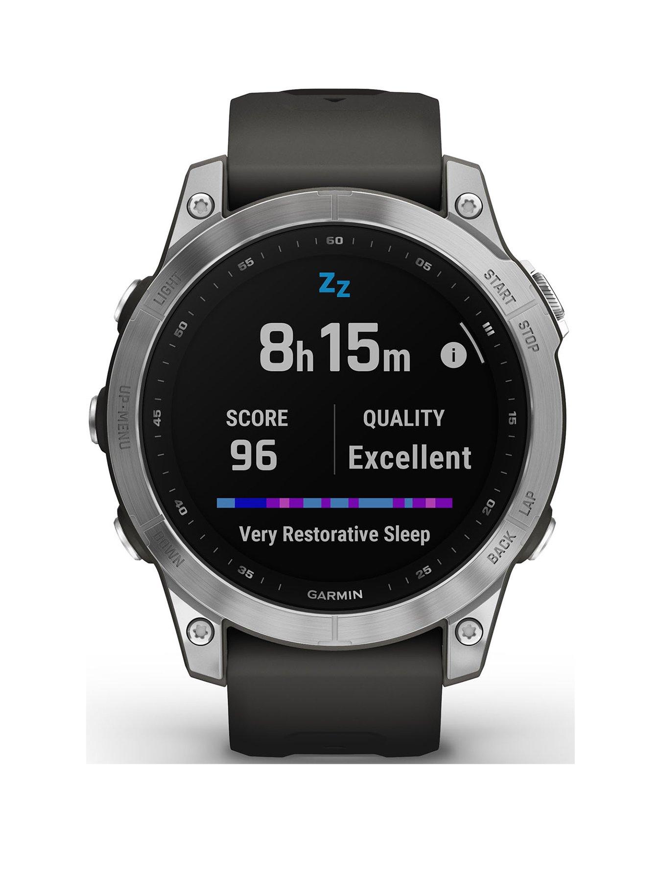 Image 2 of 8 of Garmin Fenix 7 Multisport GPS Watch - Silver with Graphite Band