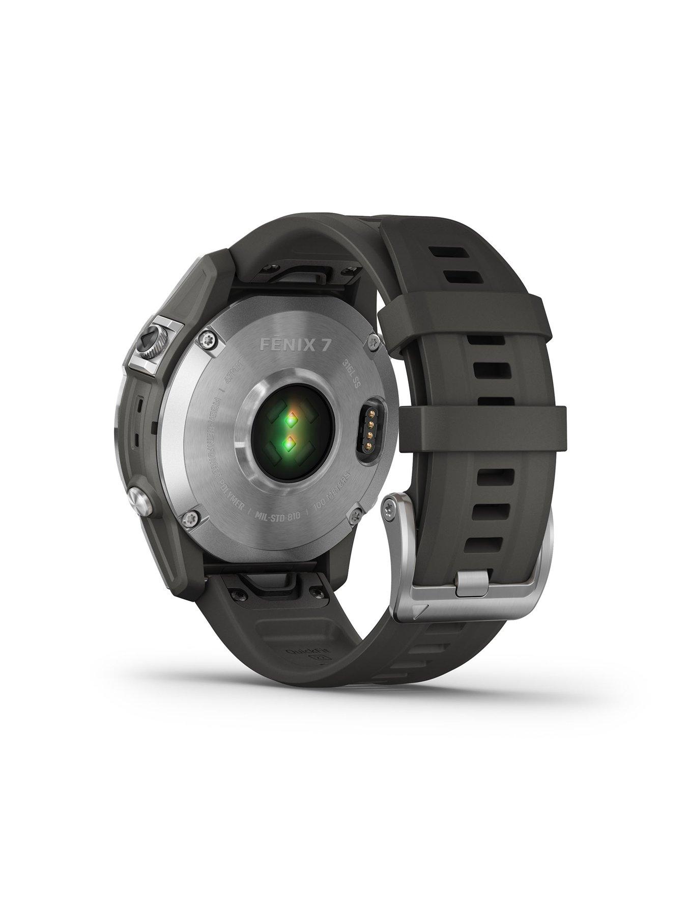 Image 4 of 8 of Garmin Fenix 7 Multisport GPS Watch - Silver with Graphite Band