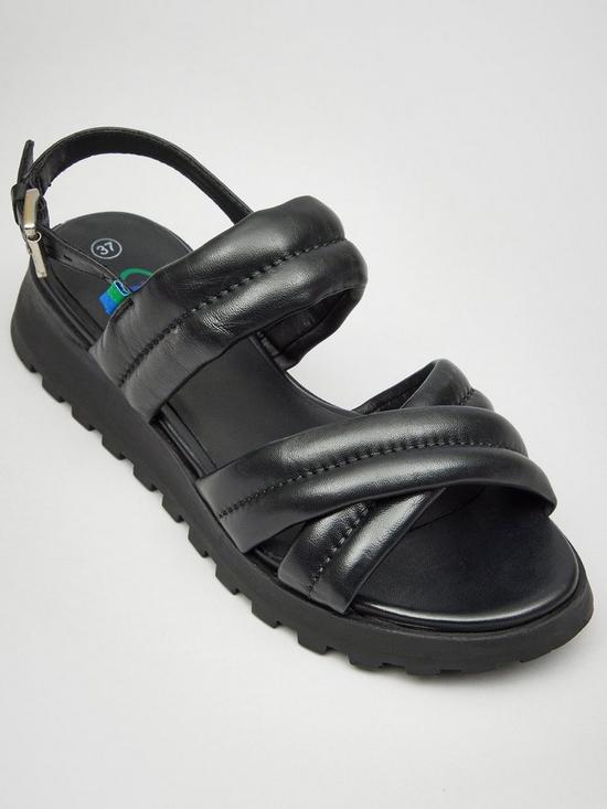stillFront image of pod-clara-flat-sandals-black