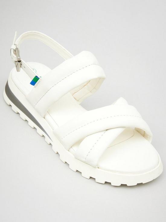 stillFront image of pod-clara-flat-sandals-white