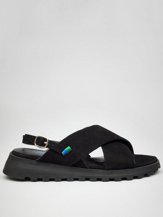 front image of pod-mika-wedge-sandals-black