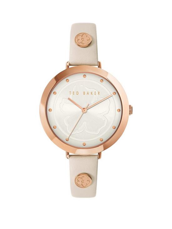 front image of ted-baker-ammy-magnolia-leather-ladies-watch