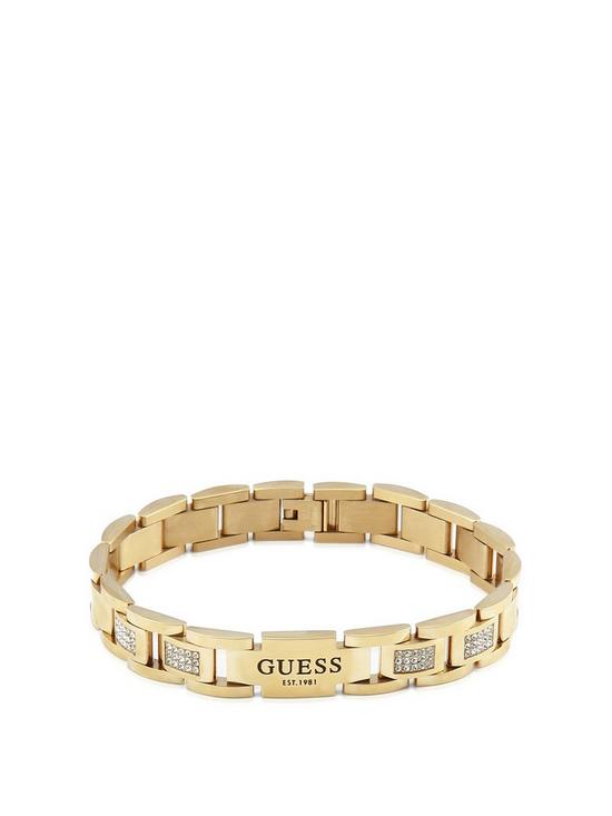 front image of guess-frontiers-curb-bracelet-gents