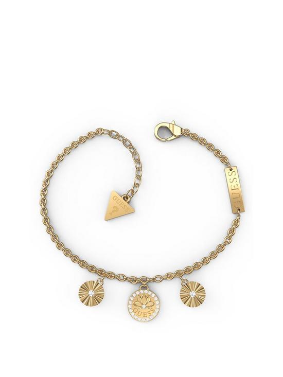 front image of guess-lotus-charm-bracelet-ladies