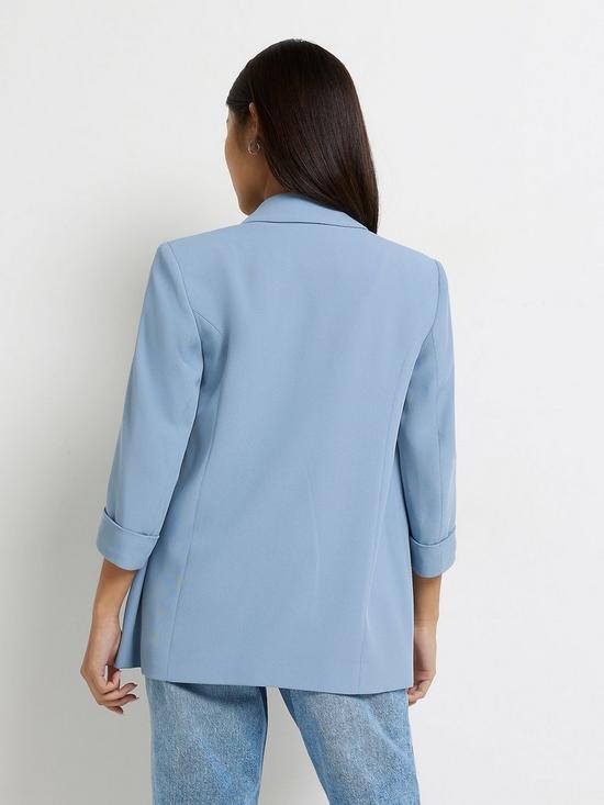 stillFront image of ri-petite-double-breasted-blazer-blue