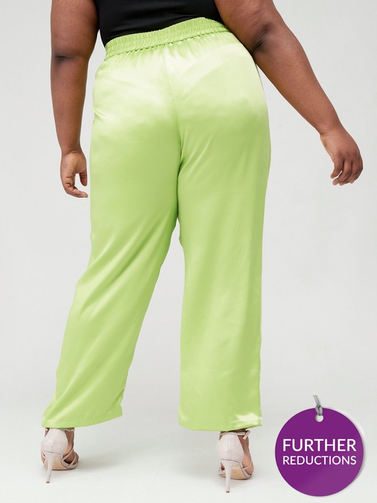 stillFront image of ri-plus-plus-satin-wide-leg-pleated-trousers-lime