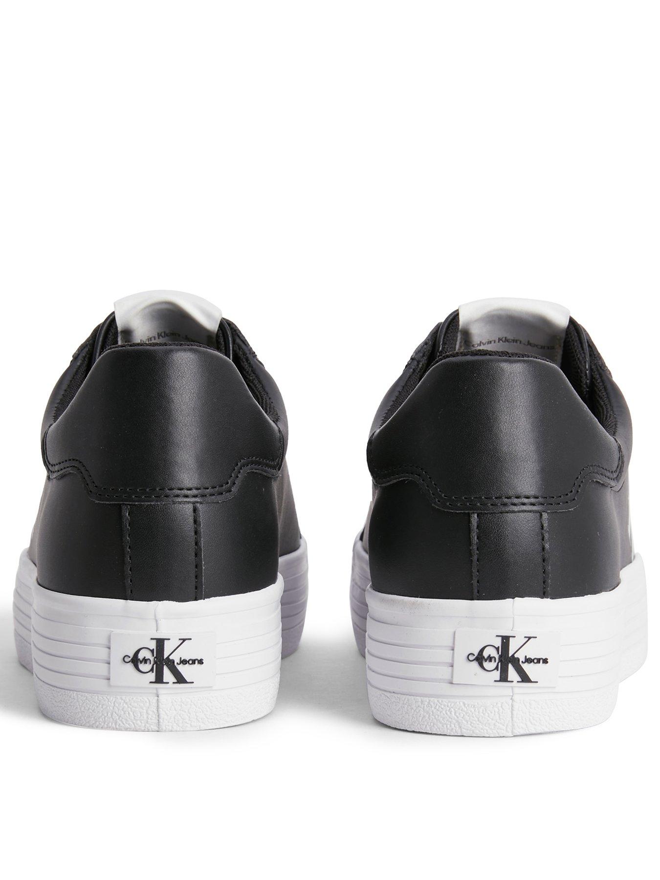  image of calvin-klein-jeans-monogram-leather-trainers-black