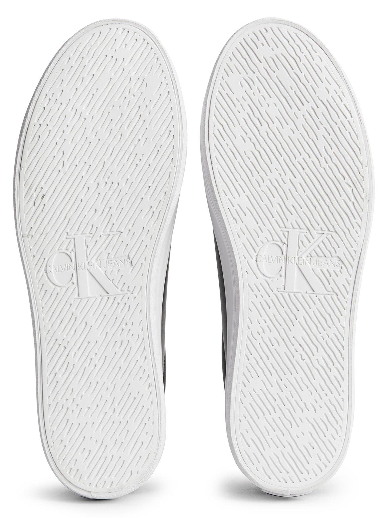  image of calvin-klein-jeans-monogram-leather-trainers-black