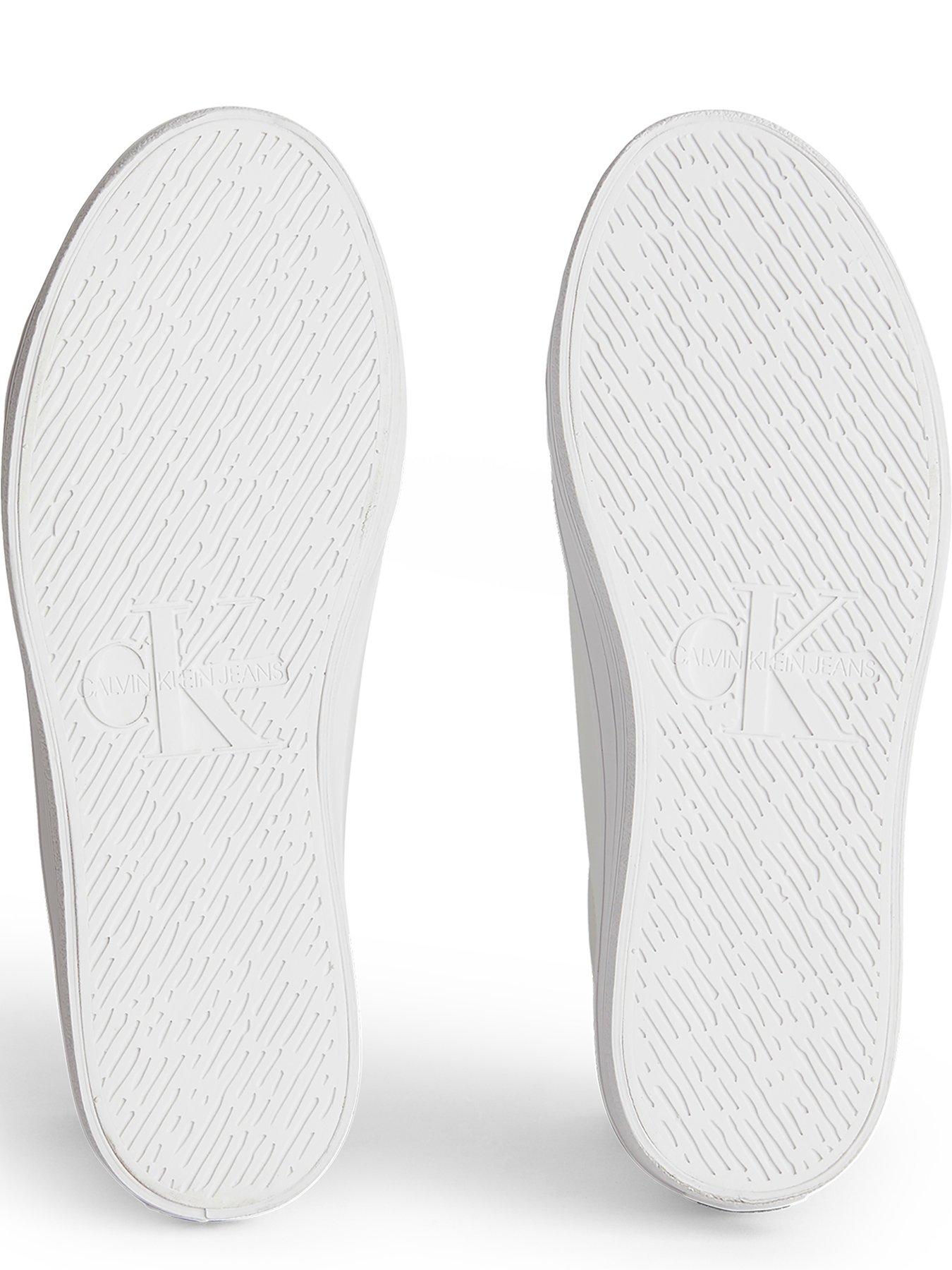 Image 5 of 5 of Calvin Klein Jeans Leather Platform Logo&nbsp;Trainers - White