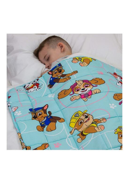 front image of paw-patrol-squad-weighted-blanket-2kg-multi