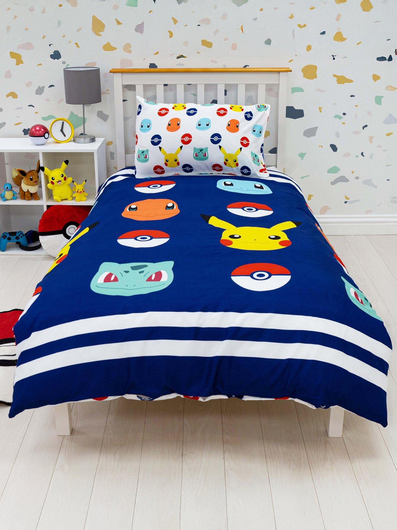 Image 1 of 8 of Pokemon Badges Double Duvet Cover Set - Multi