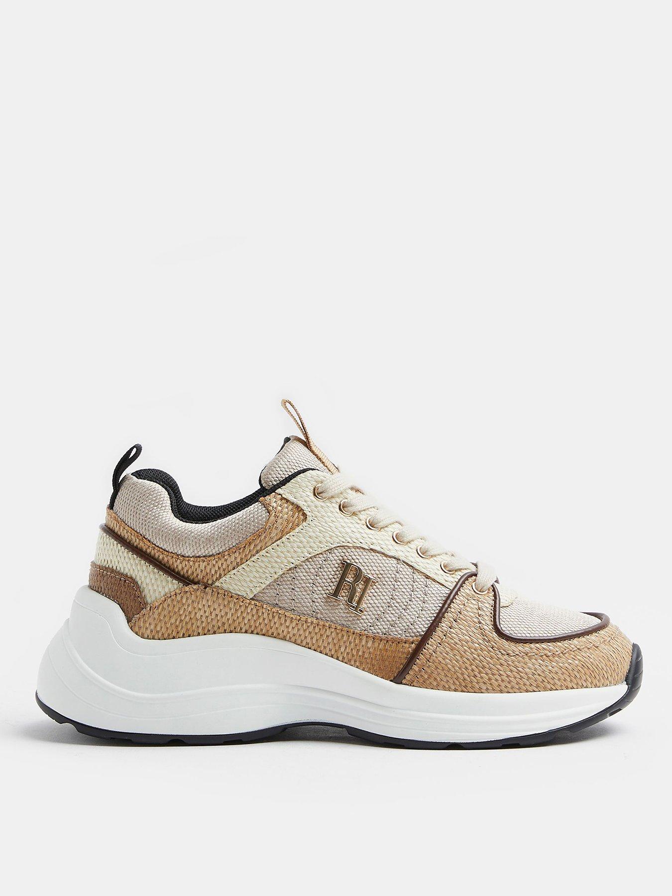 isla action leather platform trainer