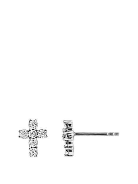 love-diamond-sterling-silver-diamond-cross-stud-earrings