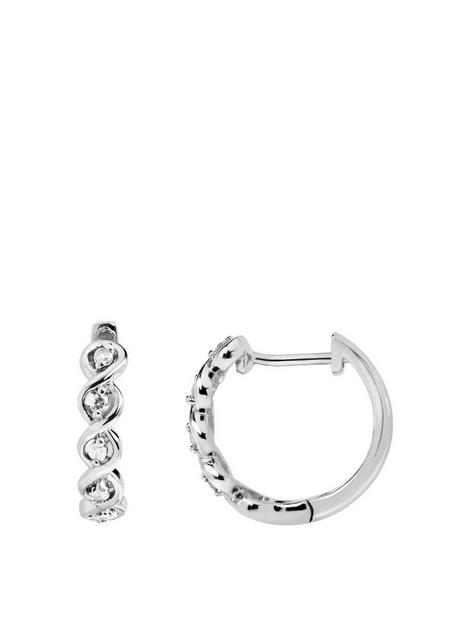 love-diamond-sterling-silver-010ct-diamond-hoop-earrings