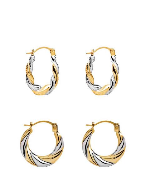 love-gold-9ct-gold-set-of-two-small-creole-hoop-earrings