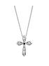  image of love-gem-arrosa-sterling-silver-15mm-created-sapphire-and-diamond-cross-pendant-necklace